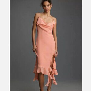 NWT Anthropologie Mare Mare Sleeveless Draped Asymmetrical Midi Dress L